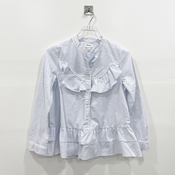 Madewell Karen Walker Striped Annie Shirt Ruffle - Picture 7 of 13